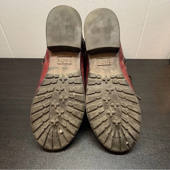 Taos Crave Combat Boot Red Bordeaux Lace and Zipper Size 40 (9 - 9.5) - Picture 11 of 11